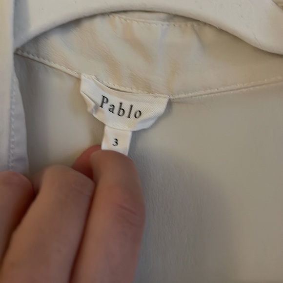 Silk white blouse / button down shirt - size 3 - Pablo - Picture 2 of 2